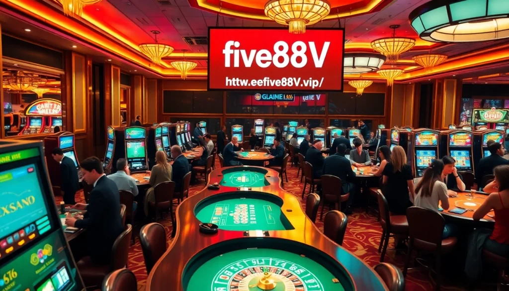 Experience the thrill of winning at the upscale casino scene https://five88v.vip/ with elegant tables, vibrant lighting, and engaged players.